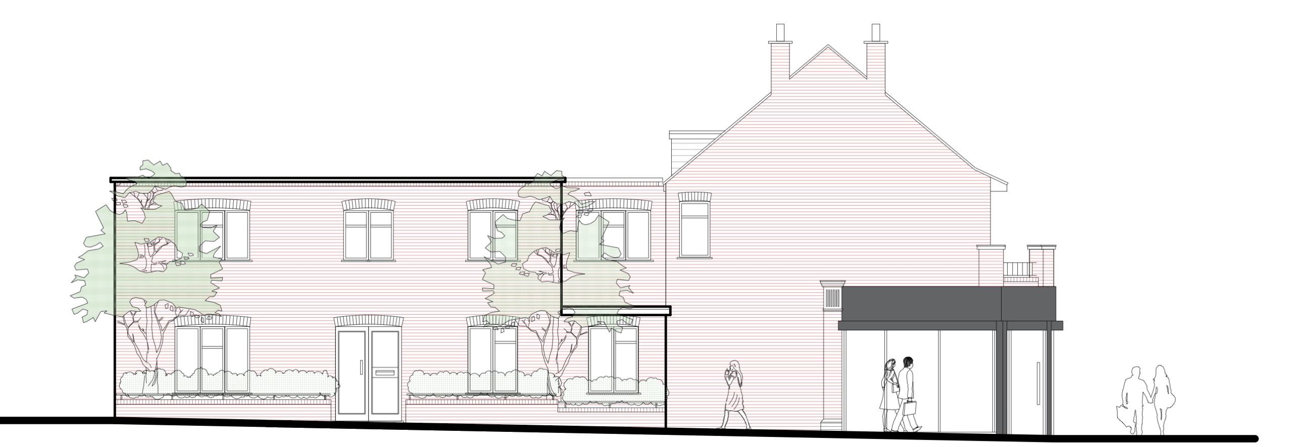 Architect drawings for a home extension project